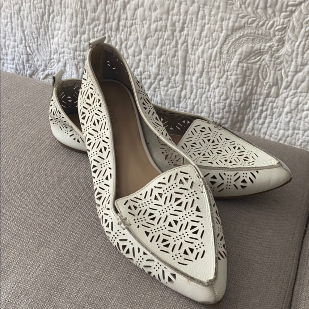 Aldo Laser Cutout Pointy Toe Flats